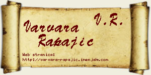 Varvara Rapajić vizit kartica